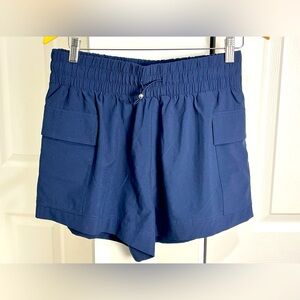 Abercrombie Shorts Womens M Navy Blue Traveler Cargo Nylon Active Pull On Gym